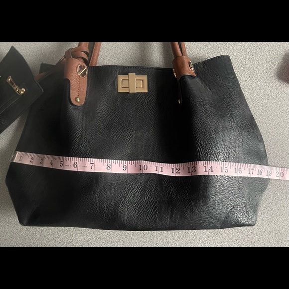 Kathy Ireland Black & Brown Faux Leather Handbag - Picture 13 of 16